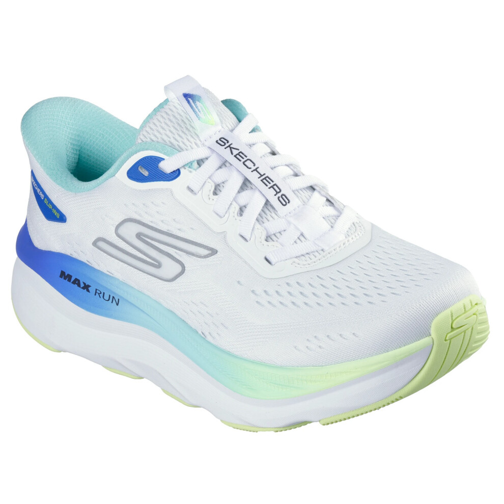 Skechers (4 Uk, White/Multicoloured) Womens/Ladies Max Run Max Cushioning Trainers