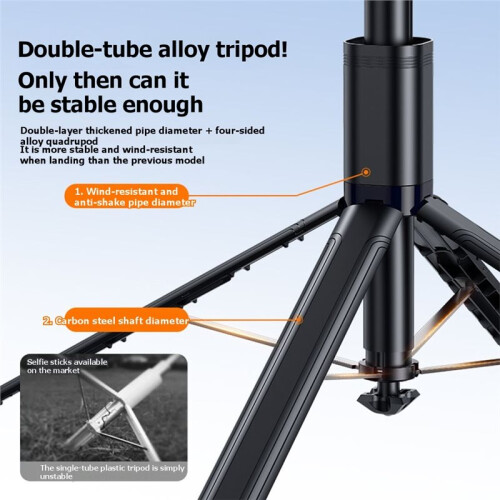 Trípode para Selfies de 1,75 M con Apertura Automática de 360 y Trípode para Selfies de Viaje B 1