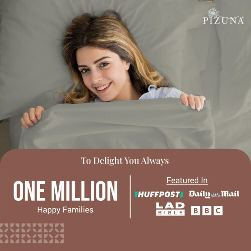 Pizuna 100% Cotton Flat Sheets - Double Dark Brown 1