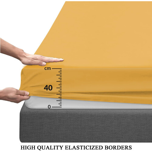 Pamposh Double Fitted Sheet Pack of 4 Extra Deep Pocket 40 cm (16 1