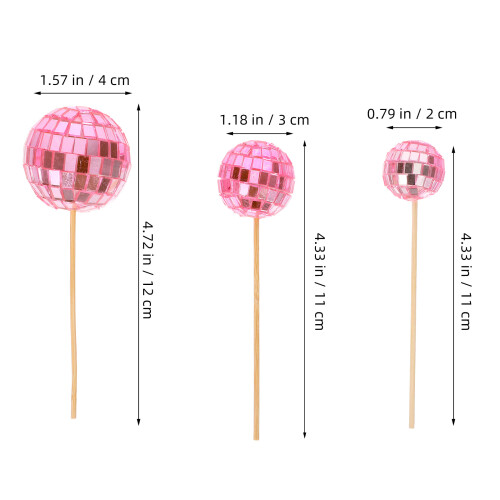 24St Roze Toppers Cupcake Decor Foam Bamboe Feest 1