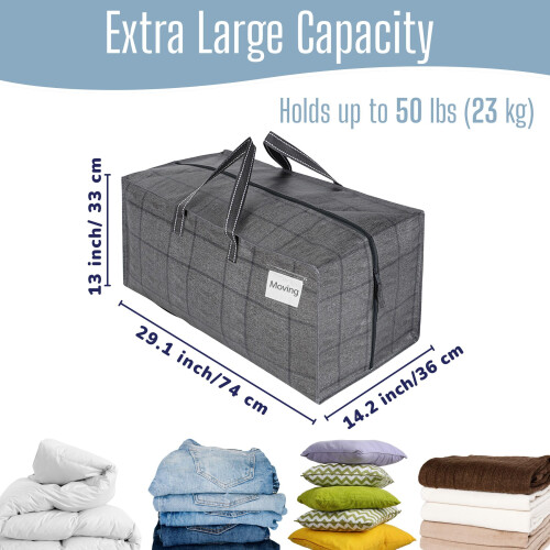 VENO 4 Pack Heavy-Duty Moving Bags Extra Large W/Backpack Straps 1
