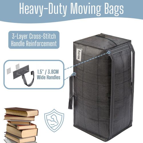 VENO 4 Pack Heavy-Duty Moving Bags Extra Large W/Backpack Straps 2