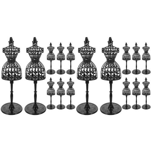 16Pièces Présentoir Mannequin Noir Plastique Usage Rangement 1