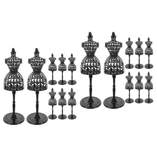 16Pièces Présentoir Mannequin Noir Plastique Usage Rangement 2