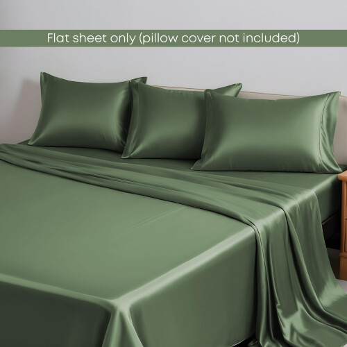 LINENWALAS Organic Vegan Bamboo Flat Sheet Only - Softest 2