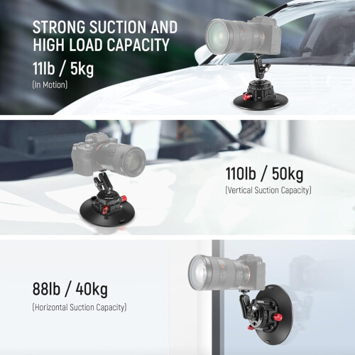NEEWER Camera Suction Cup Mount, Metal Suction Cup Mount  Car Windshield Dash for Camera/Action Camera/Phone Holder 1