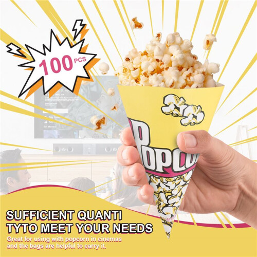 100X Popcorntueten Papiertueten Mandeln Popcorn S 2