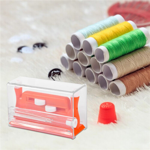 2Pcs Automatic Needle Threader,Sewing Tool Needle Threader,Automatic Needle Threaders for Hand Sewing (Green+Orange) 2