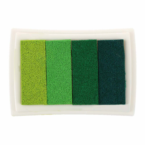 Inkpad  Multi Gradient Green 4 x Colors Ink Stamp Pad Oil Based 1