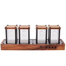 Nixie Tube Clock Walnut Digital Clock, Support Wi-Fi  Calibration, Alarm and 12/24H Display, No Assemble Required