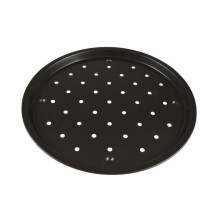 Placa de pizza - 32 cm - Metal - Compatível com lava-louças - Preto