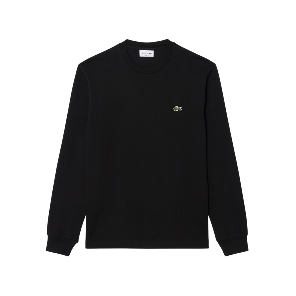 Lacoste (3Xl, ) Mens Crocodile Print Cotton Regular Long-Sleeved T-Shirt Black