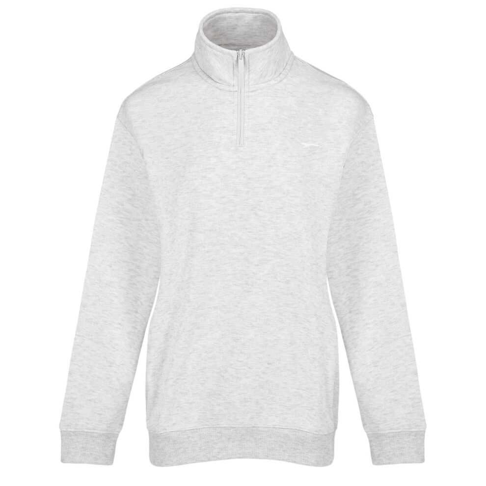 Slazenger (8 Uk, Ice Marl Marl) Womens/Ladies Quarter Zip Oversized Sweatshirt Multicoloured