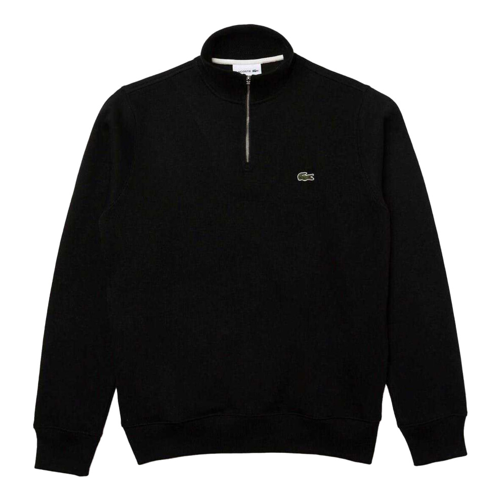 Lacoste (M, ) Mens Cotton Blend Quarter Zip Sweatshirt Black