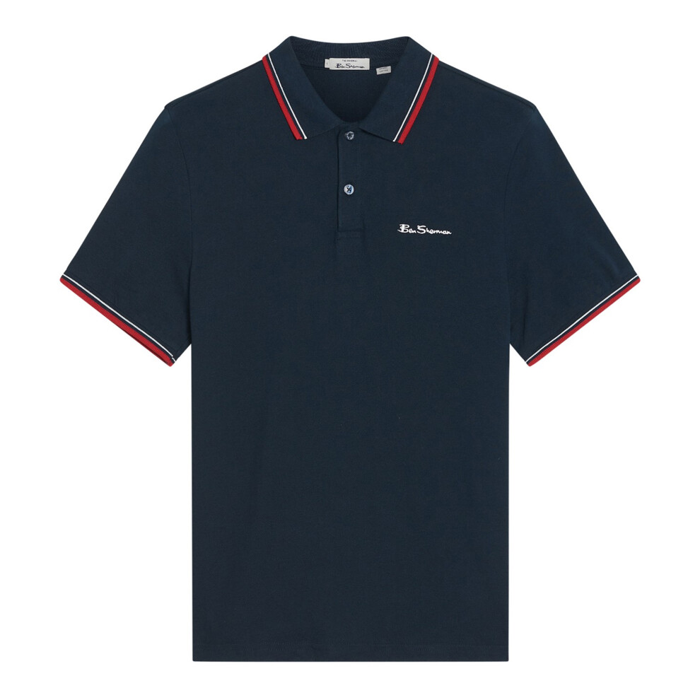 Ben Sherman (M, Dark Navy) Mens Signature Pique Polo Shirt