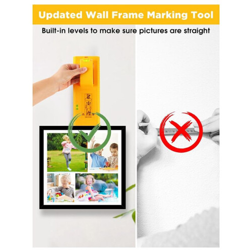 Picture Hanging Tool with Horizontal Simple Frame Universal Level Ruler Photo Frame Can Install Instruments 2