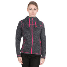 (20, Black Marl) Trespass Odelia Womens Full Zip Fleece Hood Jacket