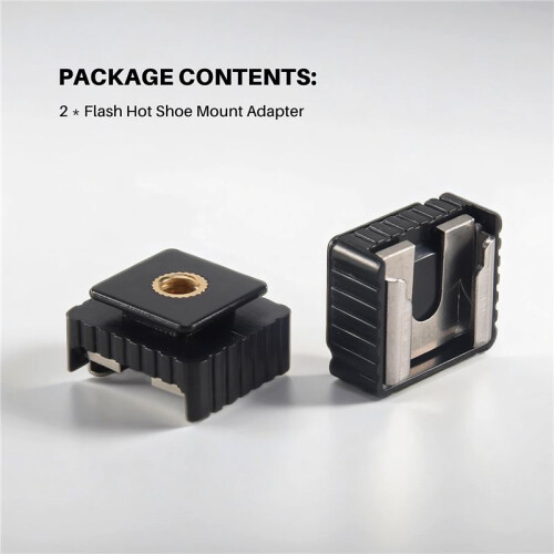 2Pcs Flash Hot Shoe Mount Adapter To 1/4 Inch Thread For Studio Light Stand Tripod 1