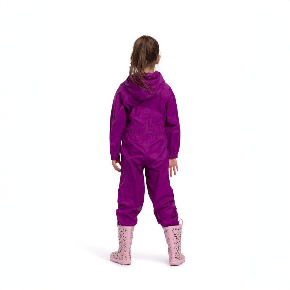 Trespass (3/4, Purple Orchid) Unisex Kids Waterproof Rain Suit - Button