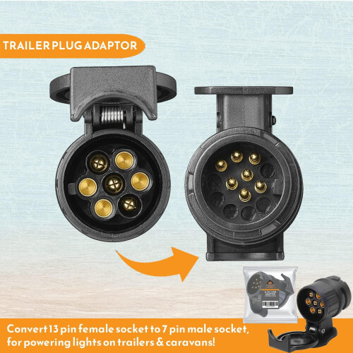 Xtremeauto 13 To 7 Pin Towing Adaptor - 13 Pin Trailer Plug Socket 2