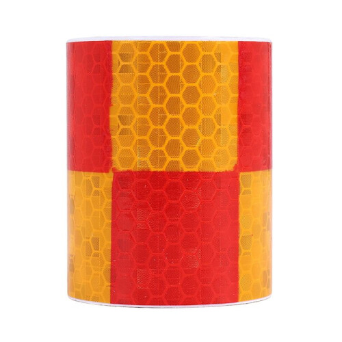 1M Reflective Safety Warning Conspicuity Tape Sticker, Red+yellow 1