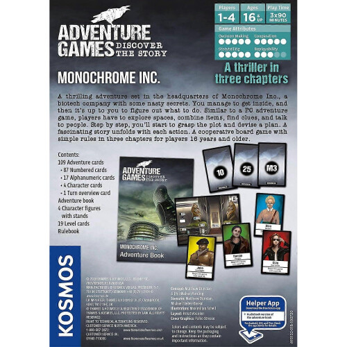 Adventure Game Monochrome Inc. Board Game 1