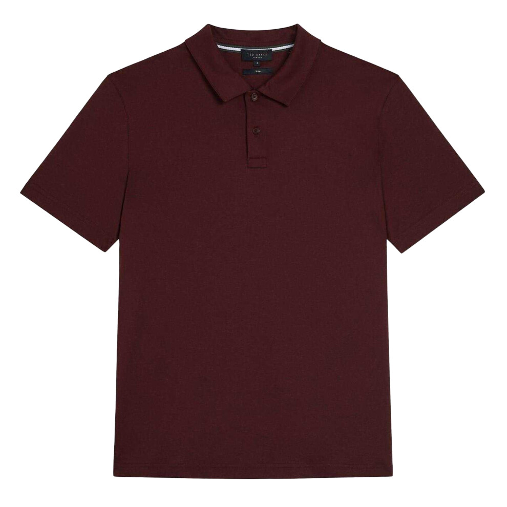Ted Baker (S, Maroon) Mens Zeiter Cotton Polo Shirt Multicoloured