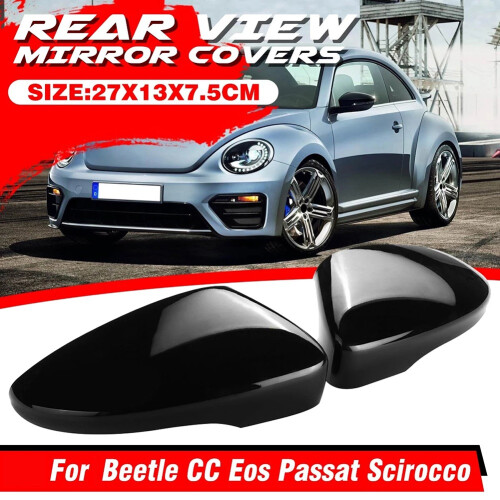 2Pcs Car Side Wing Mirror Cover Caps Rear View Mirror Case Cover for Beetle CC / 1