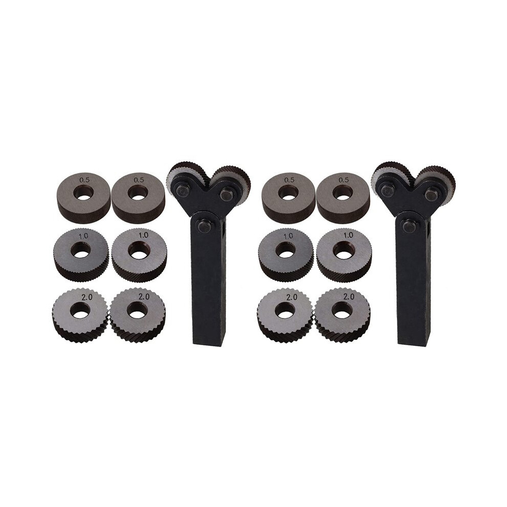 Dual Wheel Knurling Tool Kit 14Pcs 0.5Mm 1Mm 2Mm Wheel Linear Pitch Knurl Set Steel Lathe Cutter Wheel Knurling Tool Set 6031079555485