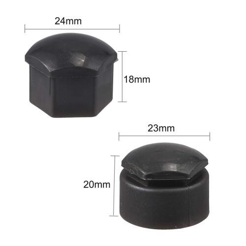 AUTOUTLET 20 Pcs Black Wheel Nut Caps Bolt Covers 17 mm Universal 1