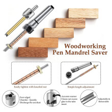 2X Pen Making Kit Pen Shaft and Pen Holder Trimming Set Wood Turning Mandrel for Making Pen Woodworking Lathe