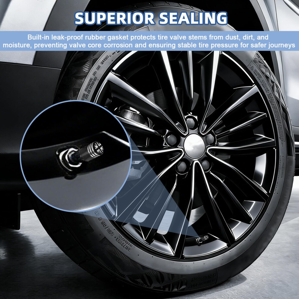 4Pcs Tyre Valve Caps,Dust Caps For Car Tyres,Aluminum Tire Valve Stem 5004744569408