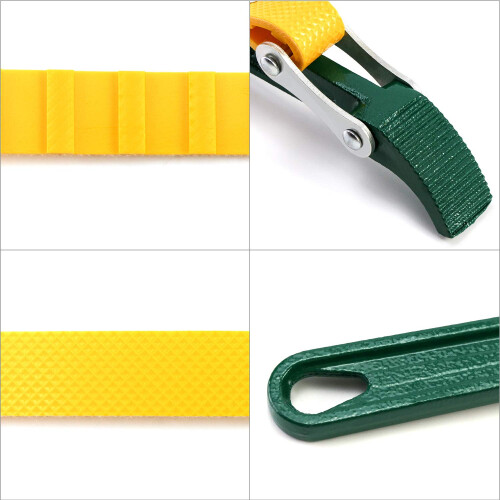QWORK 9" Belt Strap Wrench Opener with Adjustable Strap, 1