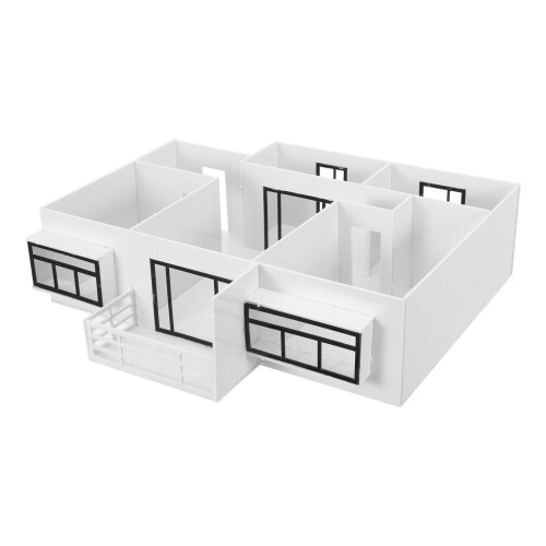 1Set Architectuur Modelbouw Kit ABS Acryl Mini Kamer Model Voor DIY