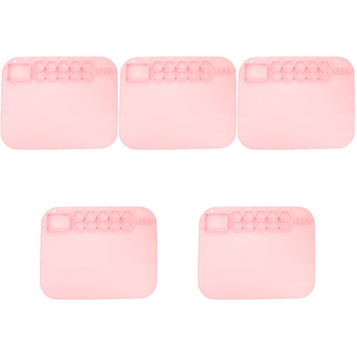 5Pièces Tapis Silicone Rose Non Pour