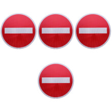 4Pièces Panneaux Stop Rouge Aluminium Pour Routière Auto
