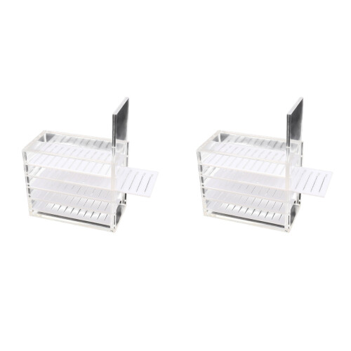 2Pièces Boîte Rangement Tiroirs Pour Cils Argentée Portable