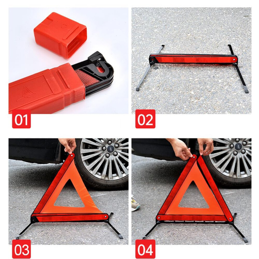 Bhhbmt Warning Triangles For Cars Reflective Foldable Emergency Red 5009490657164