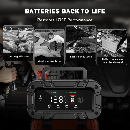 20A Car Battery Charger 12V/24V, Smart Fully Automatic Battery 2