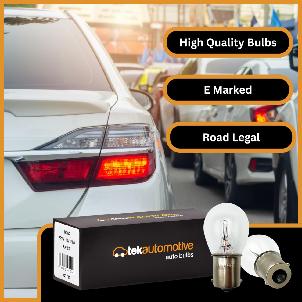 Tek Automotive 382 P21w Bulb 10 Pack Â 12V 21W Ba15s Indicator Bulbs, 5005202818205