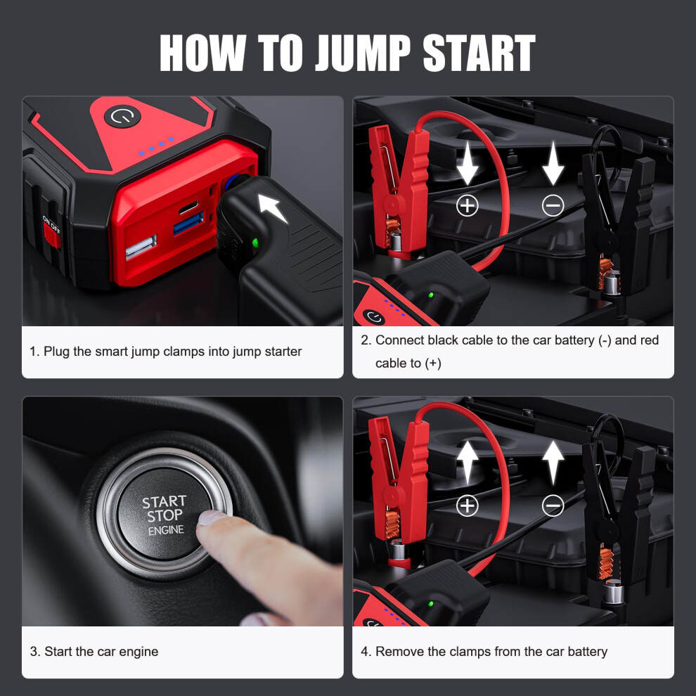 Povasee 5000A Jump Starter Power Pack, Car Battery Booster Jump 5007396205380