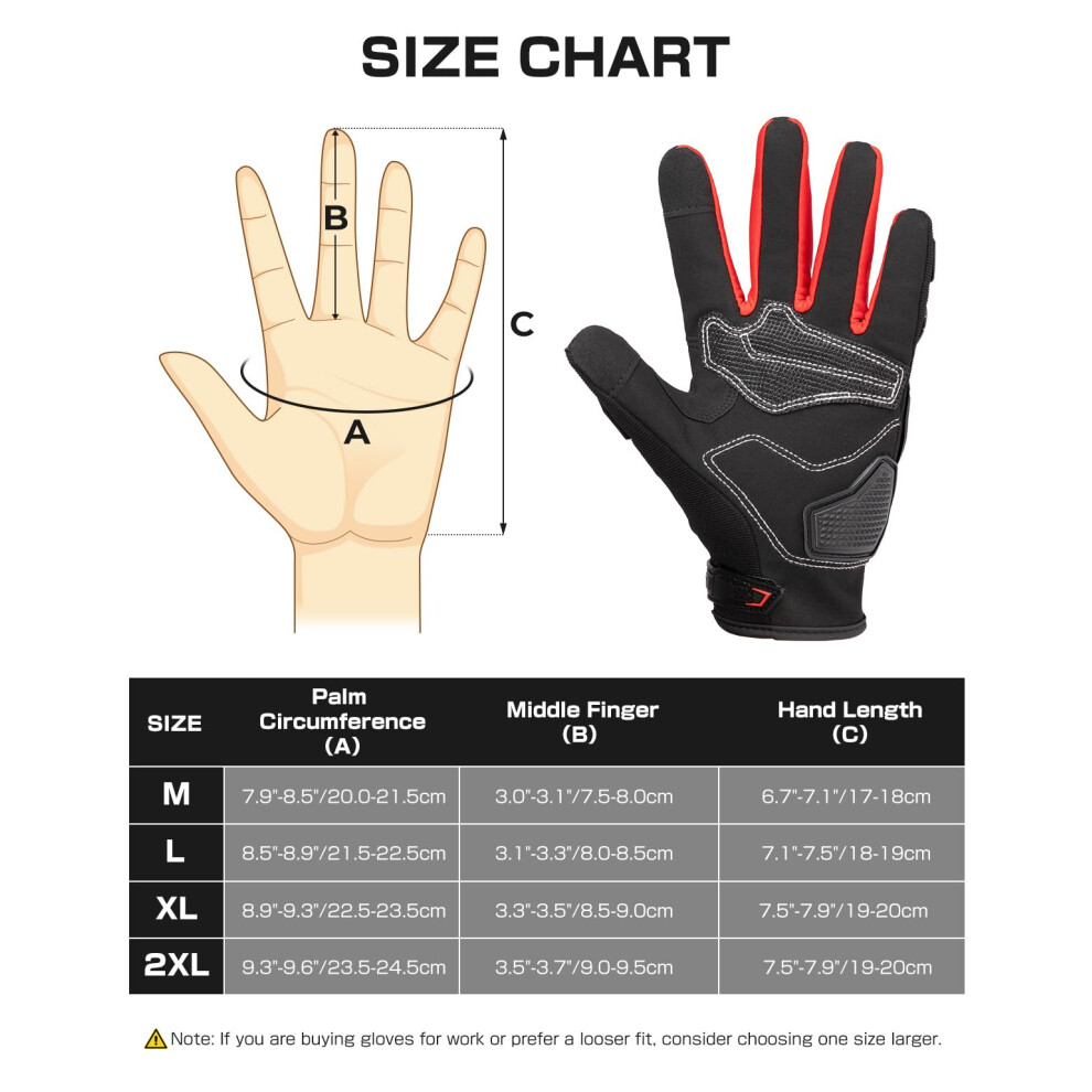 Kemimoto Motorbike Gloves Men Women, Touchscreen Motorcycle Gloves, 5000739820776