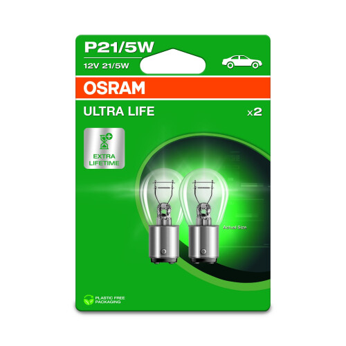 OSRAM OSRAM ULTRA LIFE, P21/5W, Double Blister, (2 1