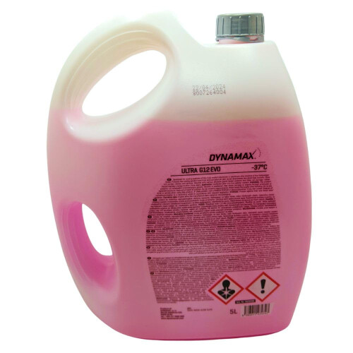 DYNAMAX Cool G12 EVO Antifreeze Coolant READY MIX -37 5 Litres, 2