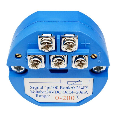PT100 0-200 Degree Temperature Sensing Transmitter 4-20MA Output  Mounted Temperature Transmitter