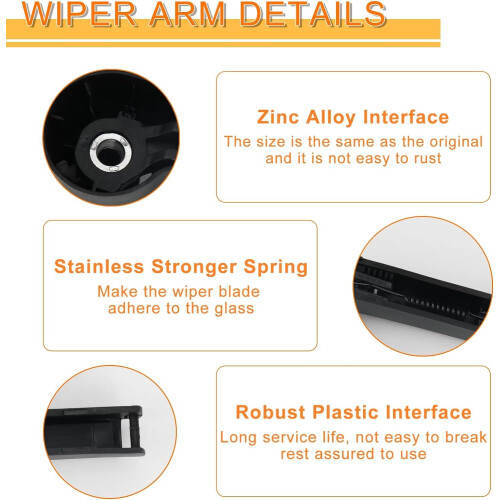 Rear Windshield Wiper Arm Replacement for VW T5 Caddy 2003-2019, Rear 1