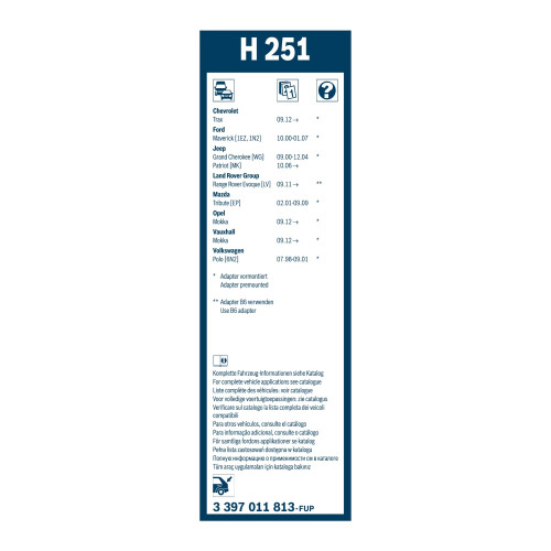 Bosch Bosch Rear Wiper H 251 - Excellent Cleaning Performance - Replacement 2