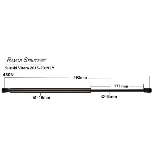 Ramor Strutz 2x Tailgate Gas Struts Compatible with a Suzuki Vitara 1