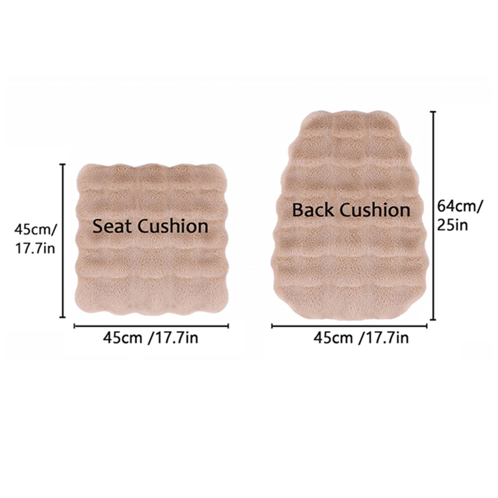 Luxury Plush Car Seat Cushion Set, Soft Fluffy Warm Faux Rabbit Fur 5007562631036